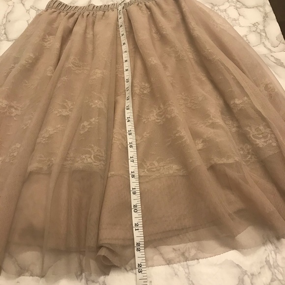 Tan Beige Mid Length Layered Tulle Skirt - Picture 5 of 10